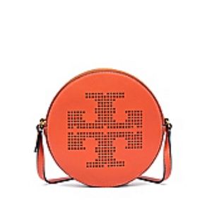TORY BURCH PERFORATED LOGO CROSSBODY SPICED ORANGE